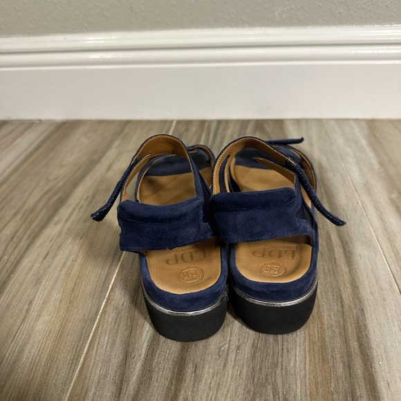 L'Amour Des Pieds Arna Navy Suede Mesh Platform Sandals Womens 8M Coastal Beach - Picture 7 of 13